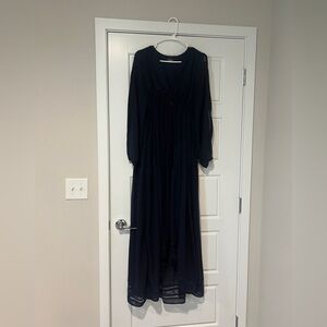 Lulu's Elegant Navy Long Sleeve Dress